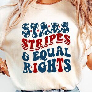 Stars Stripes And Equal Rights Shirt, Retro 4th Of July T-shirt
